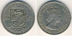 1 Florin Fiji (1970 - ) Cuivre/Nickel Elizabeth II (1926-2022)