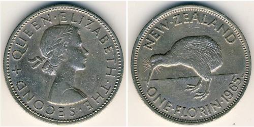 1 Florin Nueva Zelanda Níquel/Cobre Isabel II (1926-2022)