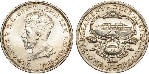 1 Florin Australia (1788 - 1939) Plata Jorge V (1865-1936)
