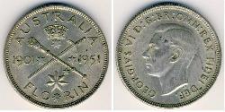 1 Florin Australia (1939 - ) Plata Jorge VI (1895-1952)