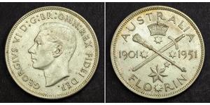 1 Florin Australia (1939 - ) Plata Jorge VI (1895-1952)