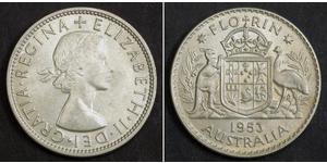 1 Florin Australia (1939 - ) Plata Isabel II (1926-2022)