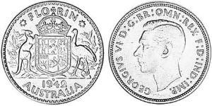 1 Florin Australia (1939 - ) Plata Jorge VI (1895-1952)