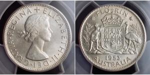 1 Florin Australia (1939 - ) Plata Isabel II (1926-2022)