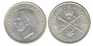 1 Florin Australia (1939 - ) Plata Jorge VI (1895-1952)
