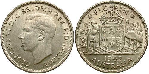 1 Florin Australia (1939 - ) Plata Jorge VI (1895-1952)