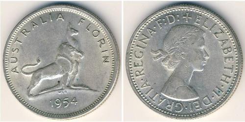 1 Florin Australia (1939 - ) Plata Isabel II (1926-2022)