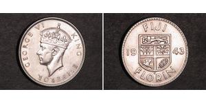 1 Florin Fiji (1970 - ) Plata Jorge VI (1895-1952)