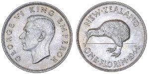 1 Florin Nueva Zelanda Plata Jorge VI (1895-1952)