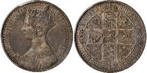 1 Florin Reino Unido de Gran Bretaña e Irlanda (1801-1922) Plata Victoria (1819 - 1901)