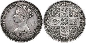 1 Florin Reino Unido de Gran Bretaña e Irlanda (1801-1922) Plata Victoria (1819 - 1901)