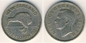 1 Florin Nuova Zelanda Rame/Nichel Giorgio VI (1895-1952)