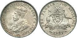 1 Florin Australien (1939 - ) Silber George V (1865-1936)