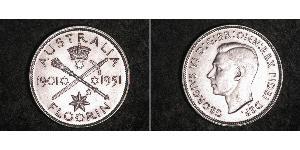 1 Florin Australien (1939 - ) Silber Georg VI (1895-1952)