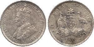 1 Florin Australien (1939 - ) Silber George V (1865-1936)