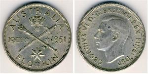 1 Florin Australien (1939 - ) Silber Georg VI (1895-1952)