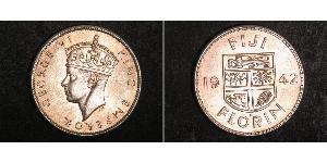 1 Florin Fiji (1970 - ) Silber Georg VI (1895-1952)