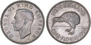 1 Florin Neuseeland Silber Georg VI (1895-1952)