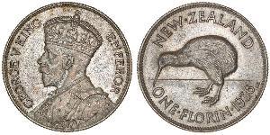 1 Florin Neuseeland Silber George V (1865-1936)