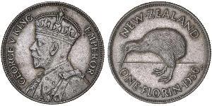 1 Florin Neuseeland Silber George V (1865-1936)