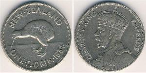 1 Florin Neuseeland Silber George V (1865-1936)