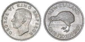 1 Florin Neuseeland Silber Georg VI (1895-1952)