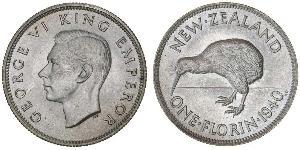 1 Florin Neuseeland Silber Georg VI (1895-1952)