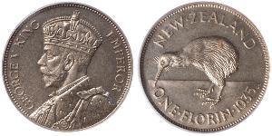 1 Florin Neuseeland Silber George V (1865-1936)