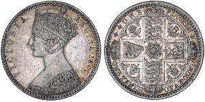 1 Florin Vereinigtes Königreich von Großbritannien und Irland (1801-1922) Silber Victoria (1819 - 1901)