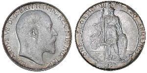 1 Florin Vereinigtes Königreich von Großbritannien und Irland (1801-1922) Silber Eduard VII (1841-1910)