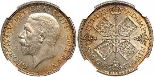 1 Florin Vereinigtes Königreich von Großbritannien und Irland (1801-1922) Silber George V (1865-1936)