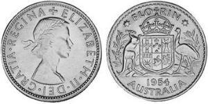 1 Florin Australia (1939 - ) Silver Elizabeth II (1926-2022)