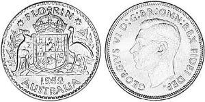 1 Florin Australia (1939 - ) Silver George VI (1895-1952)