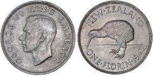 1 Florin New Zealand Silver George VI (1895-1952)