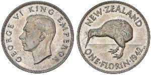 1 Florin New Zealand Silver George VI (1895-1952)