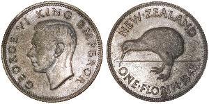 1 Florin New Zealand Silver George VI (1895-1952)