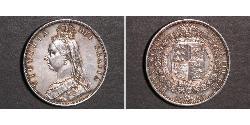 1 Florin 大不列颠及爱尔兰联合王国 (1801 - 1922) 銀 维多利亚 (英国君主)