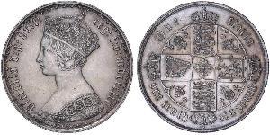 1 Florin 大不列颠及爱尔兰联合王国 (1801 - 1922) 銀 维多利亚 (英国君主)