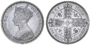 1 Florin 大不列颠及爱尔兰联合王国 (1801 - 1922) 銀 维多利亚 (英国君主)