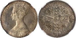 1 Florin 大不列颠及爱尔兰联合王国 (1801 - 1922) 銀 维多利亚 (英国君主)