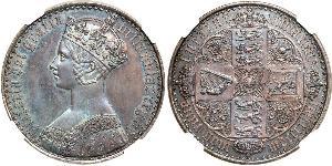 1 Florin 大不列颠及爱尔兰联合王国 (1801 - 1922) 銀 维多利亚 (英国君主)