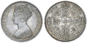 1 Florin 大不列颠及爱尔兰联合王国 (1801 - 1922) 銀 维多利亚 (英国君主)