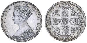 1 Florin 大不列颠及爱尔兰联合王国 (1801 - 1922) 銀 维多利亚 (英国君主)