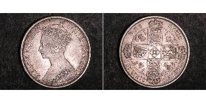 1 Florin 大不列颠及爱尔兰联合王国 (1801 - 1922) 銀 维多利亚 (英国君主)