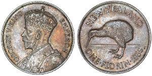 1 Florin 新西兰 銀 乔治五世  (1865-1936)