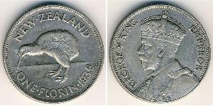 1 Florin 新西兰 銀 乔治五世  (1865-1936)