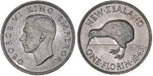 1 Florin 新西兰 銀 乔治六世 (1895-1952)