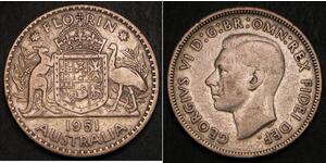 1 Florin 澳大利亚 銀 乔治六世 (1895-1952)