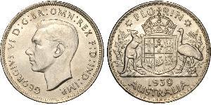 1 Florin 澳大利亚 銀 乔治六世 (1895-1952)