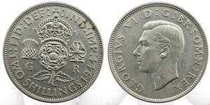 1 Florin 英国 銀 乔治六世 (1895-1952)